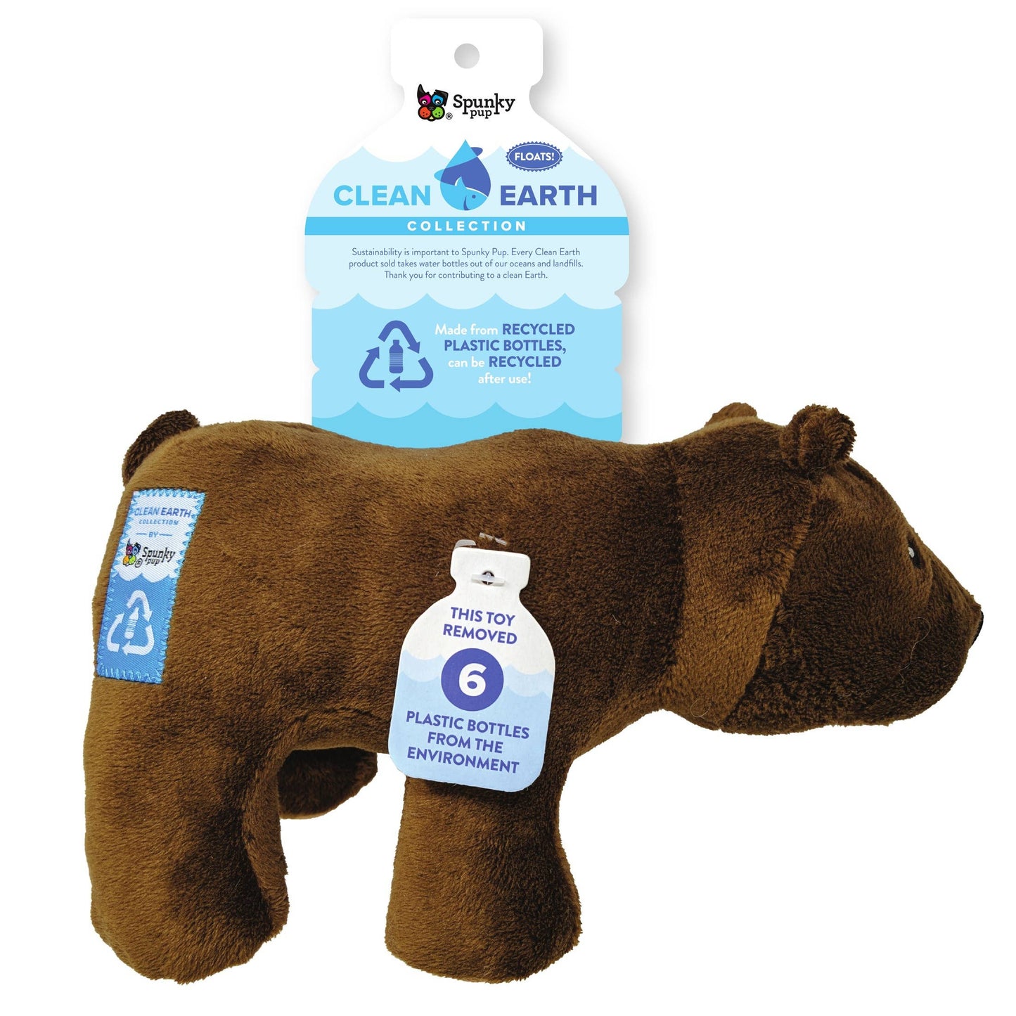 Clean Earth Bear plush dog toy
