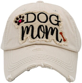 Dog Mom Washed Vintage Ball  Cap