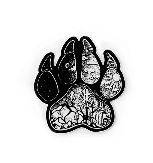 Paw Print Hiking Dog Sticker