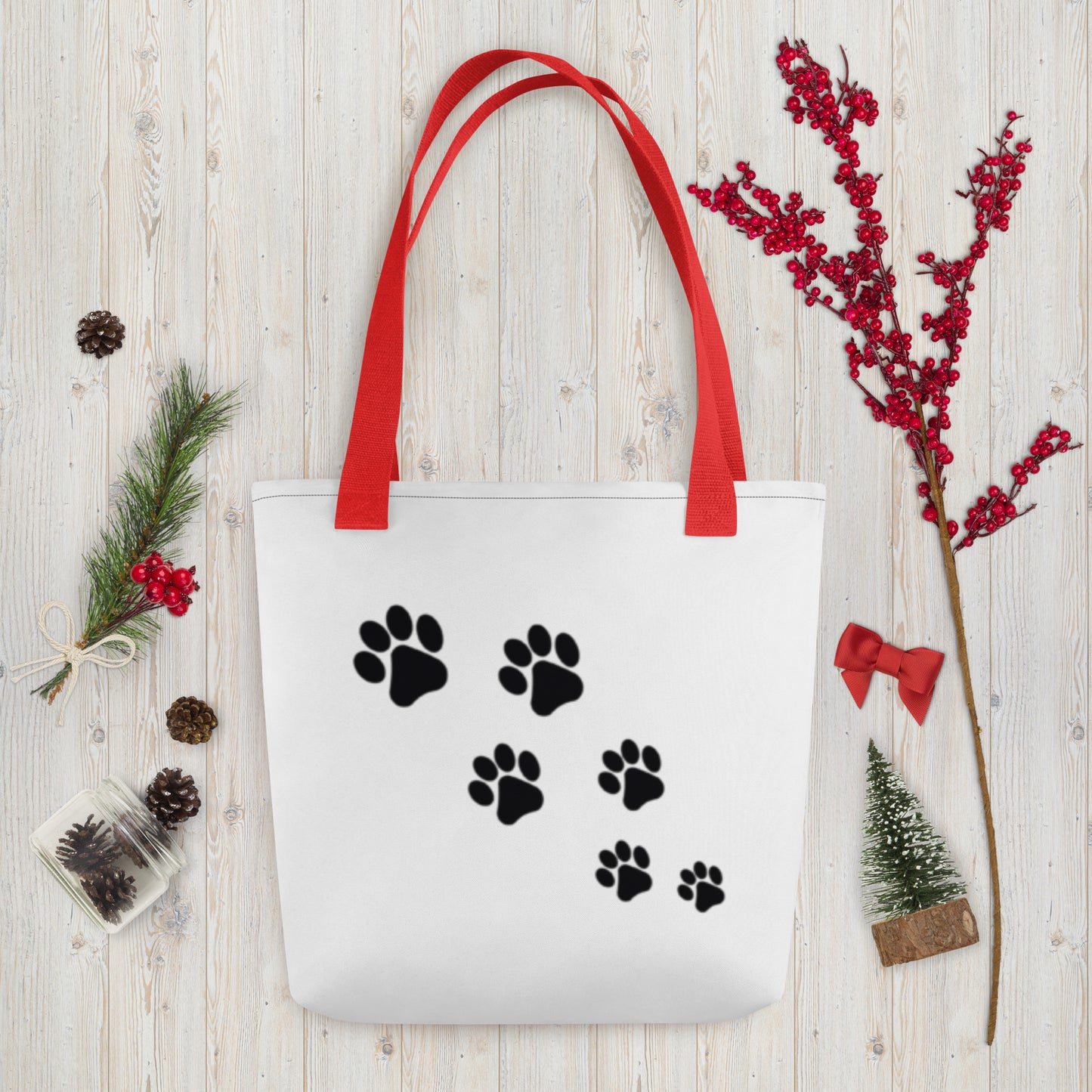 Tote bag Paw Prints/Full Logo Black