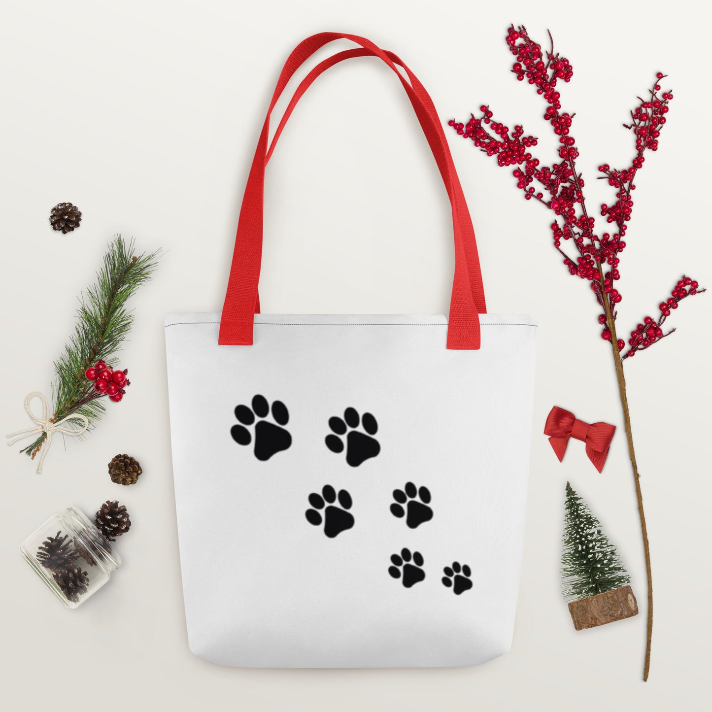 Tote bag Paw Prints/Full Logo Black