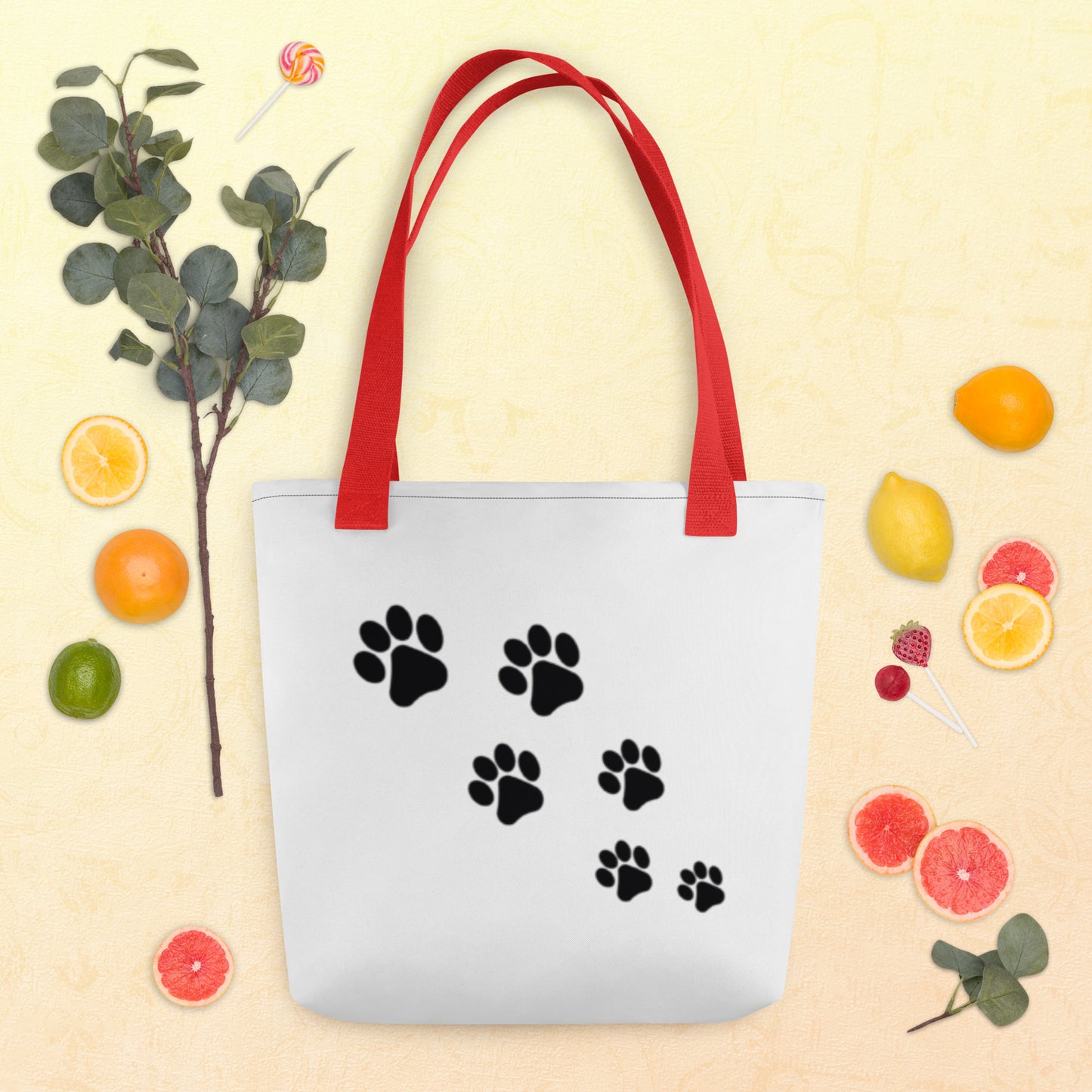 Tote bag Paw Prints/Full Logo Black