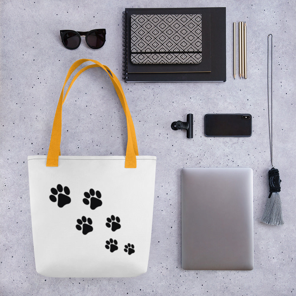 Tote bag Paw Prints/Full Logo Black