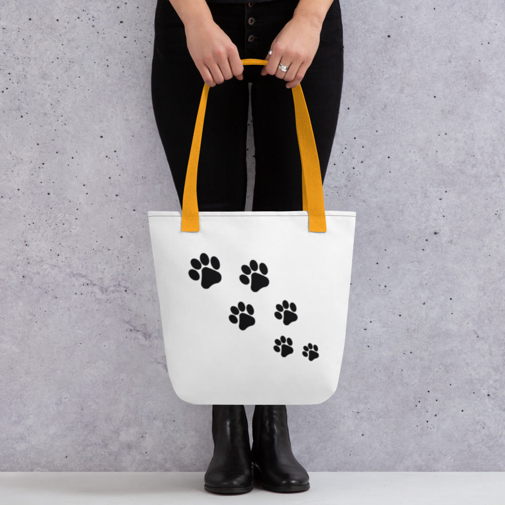 Tote bag Paw Prints/Full Logo Black