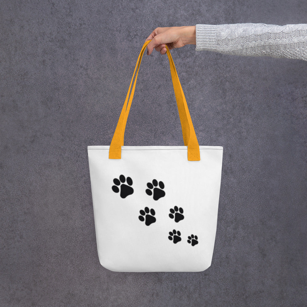 Tote bag Paw Prints/Full Logo Black