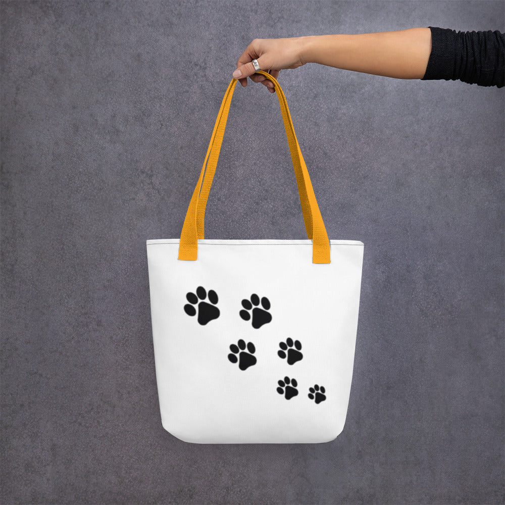 Tote bag Paw Prints/Full Logo Black