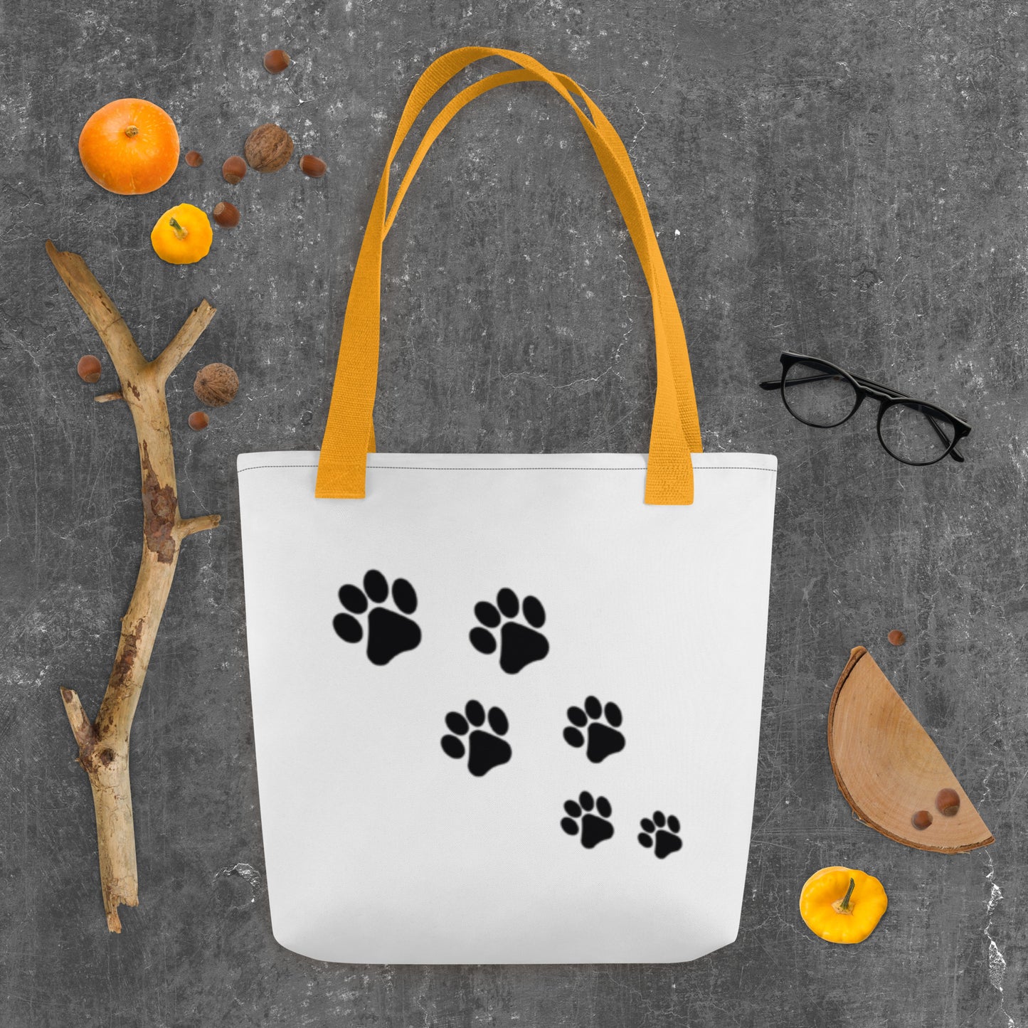 Tote bag Paw Prints/Full Logo Black