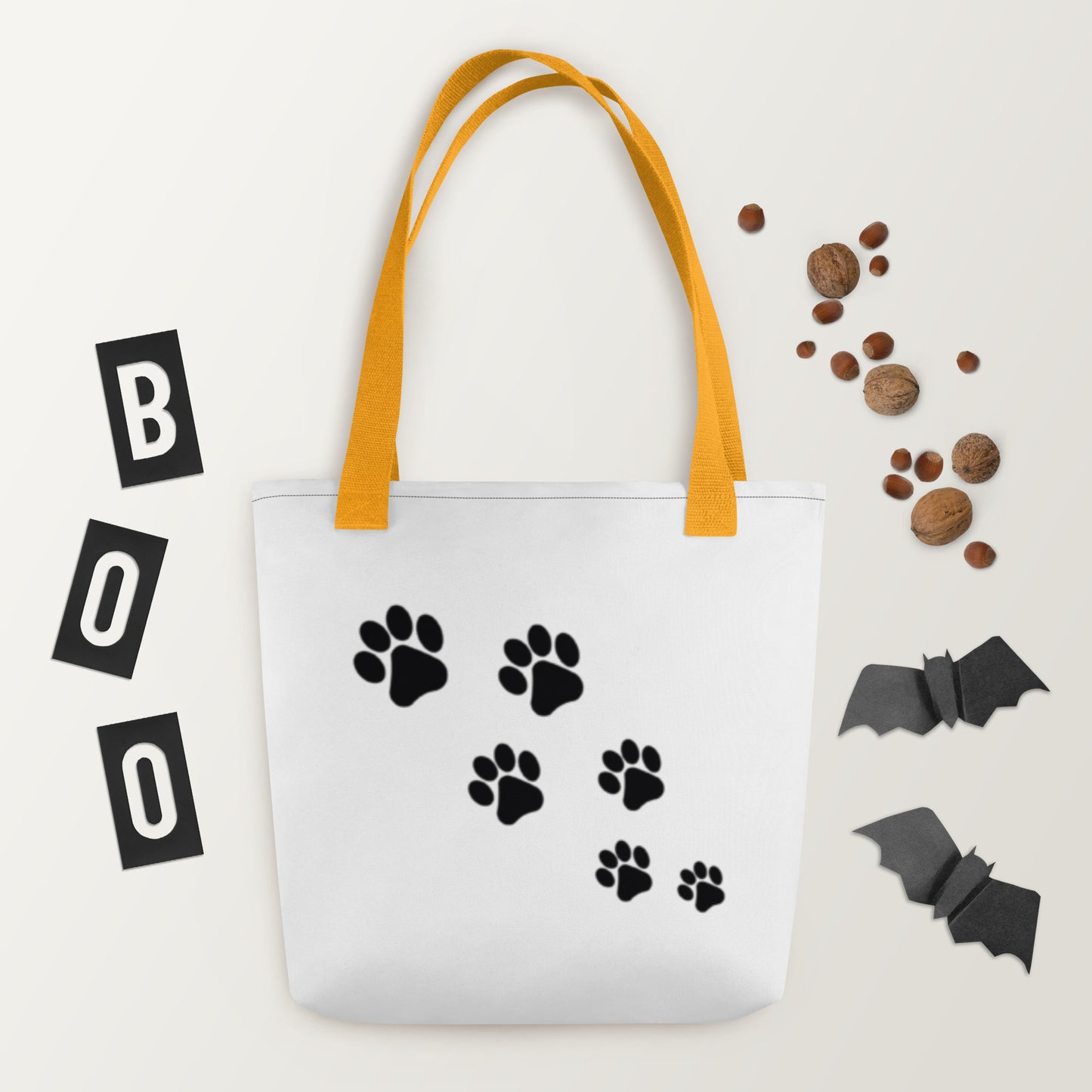 Tote bag Paw Prints/Full Logo Black