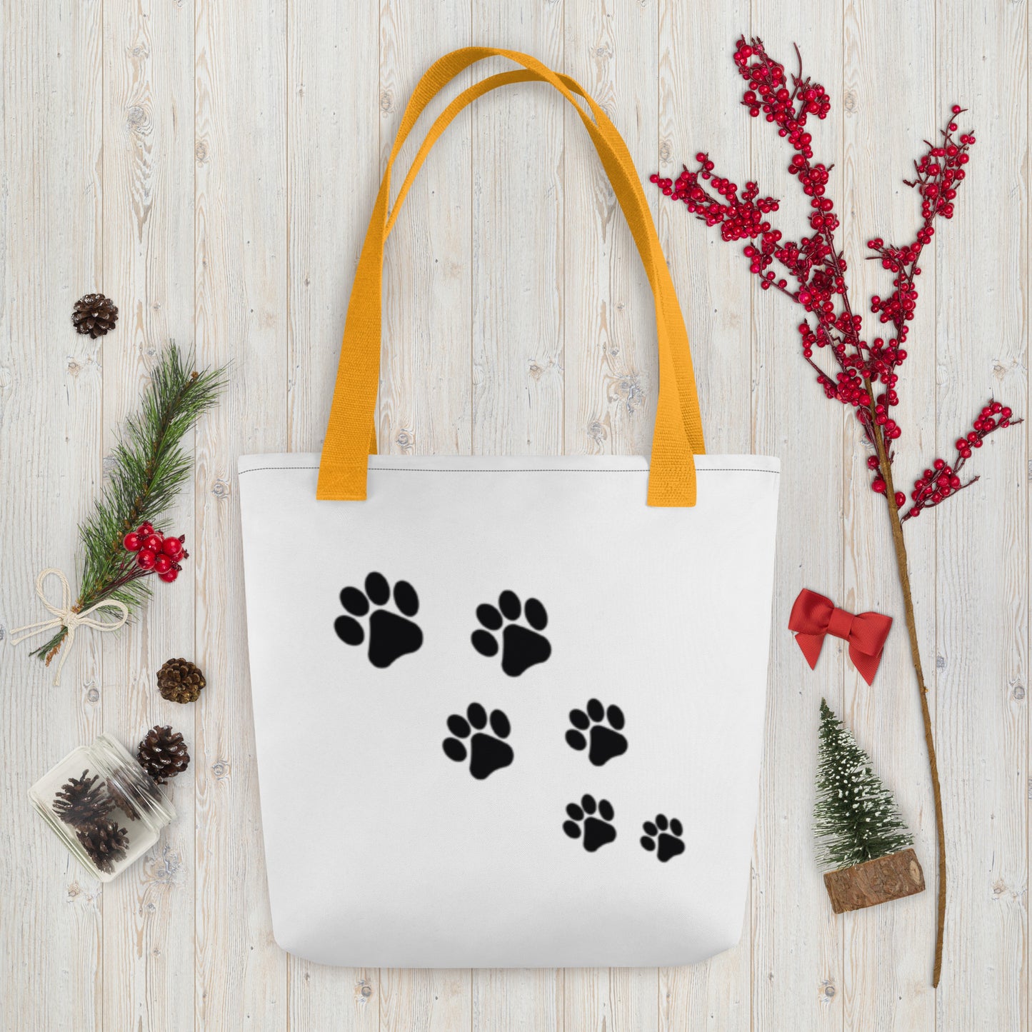 Tote bag Paw Prints/Full Logo Black