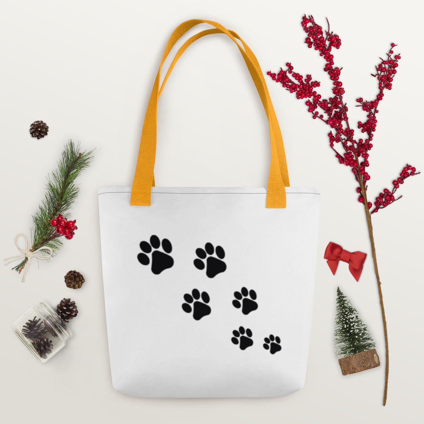 Tote bag Paw Prints/Full Logo Black