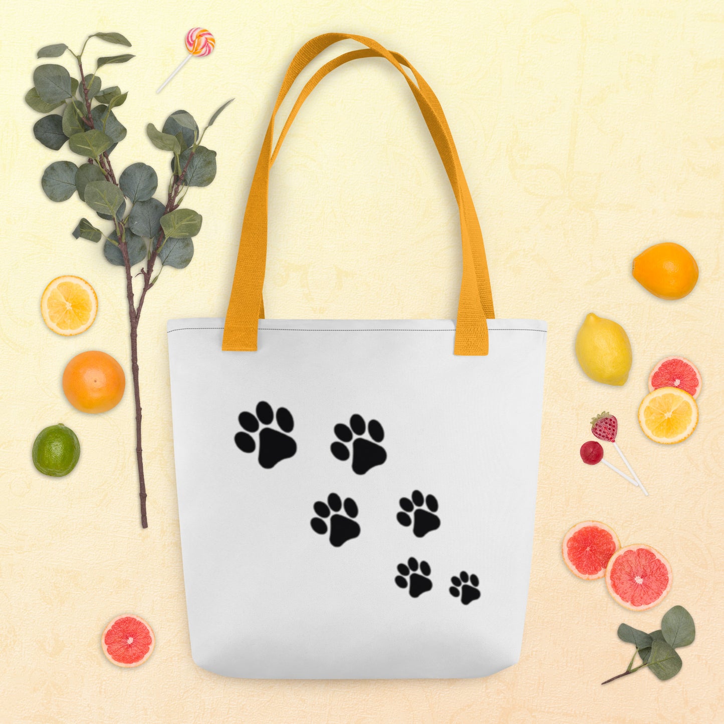 Tote bag Paw Prints/Full Logo Black