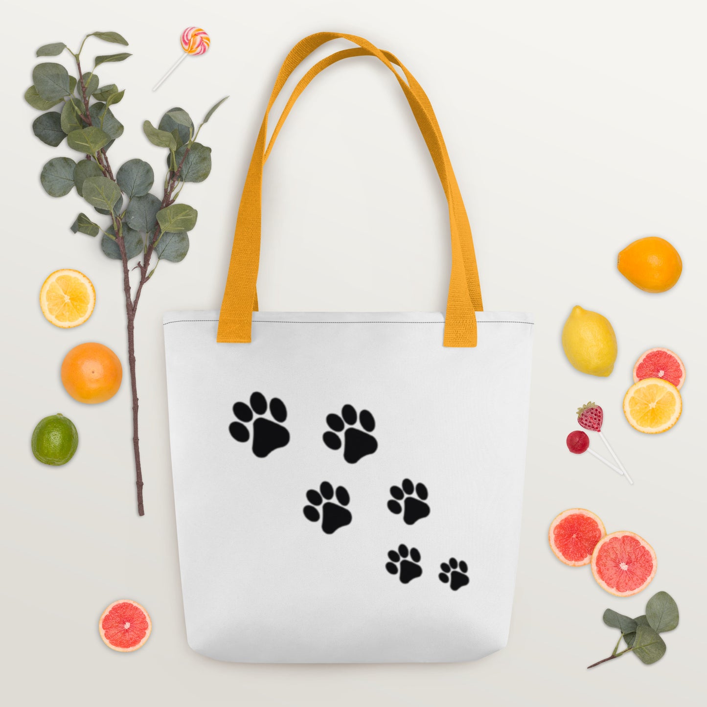 Tote bag Paw Prints/Full Logo Black