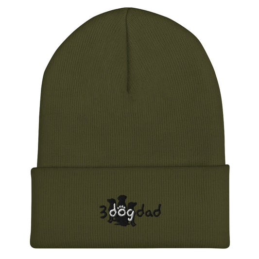 3 Dog Dad knit hat