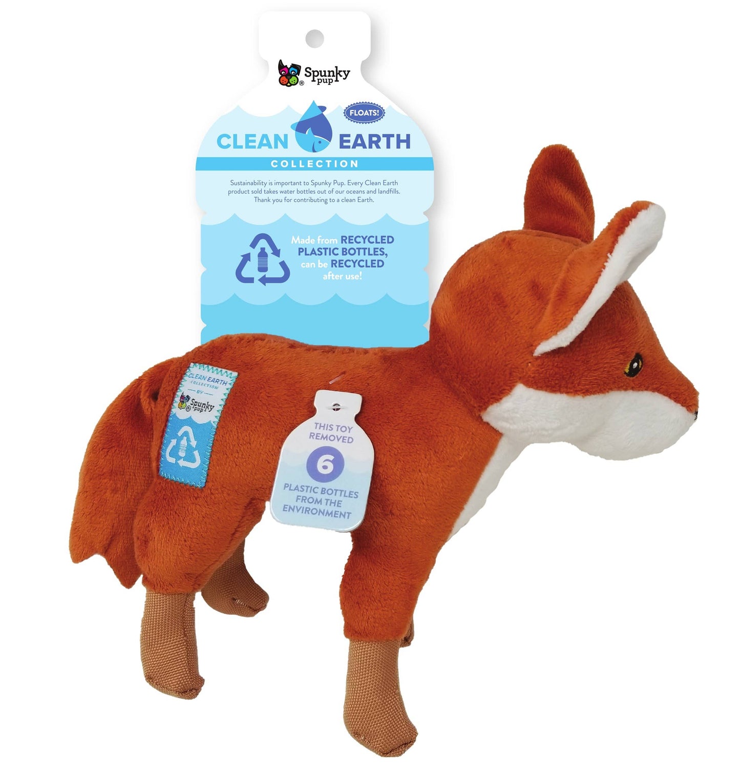 Clean Earth Fox plush dog toy