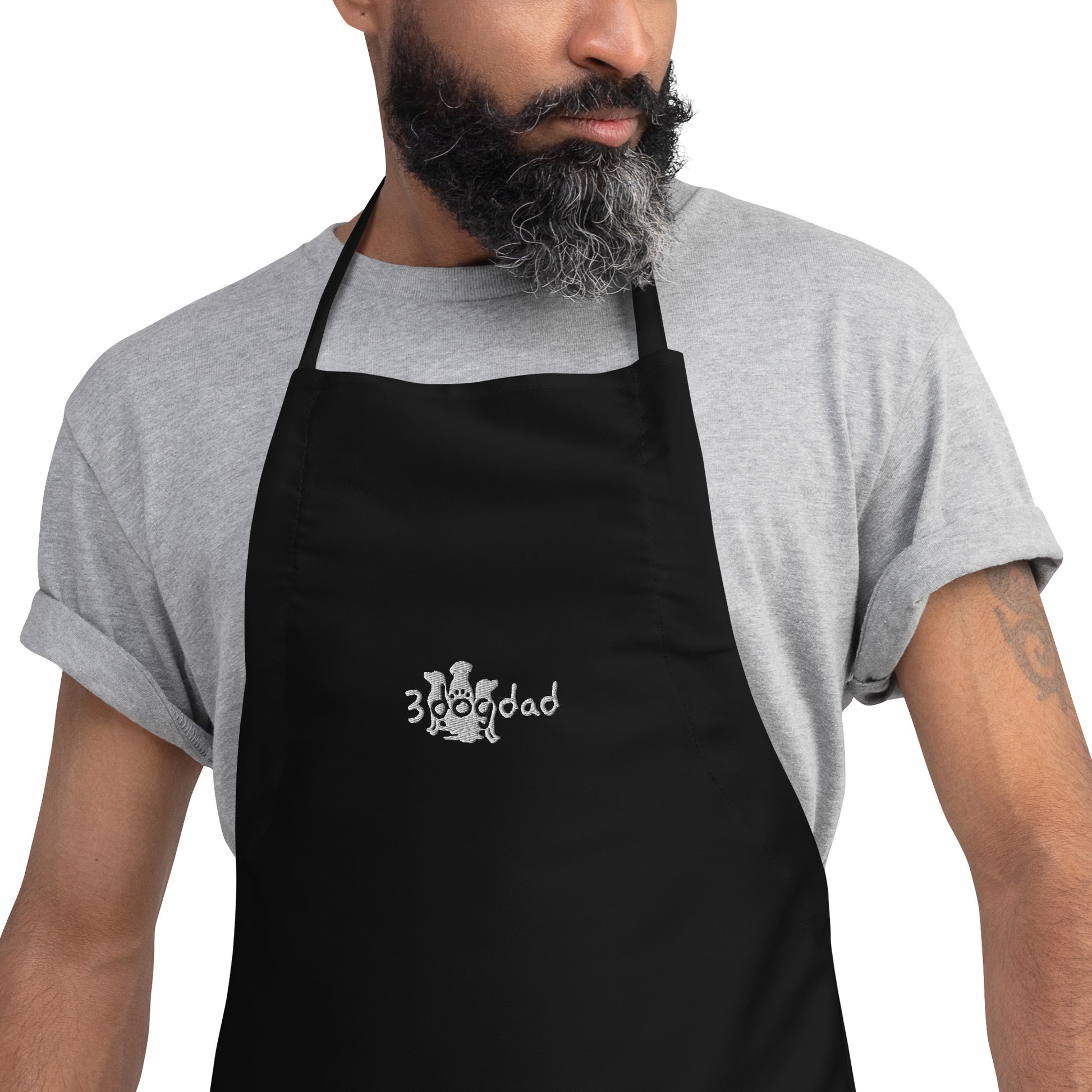 Apron with 3 dog dad logo