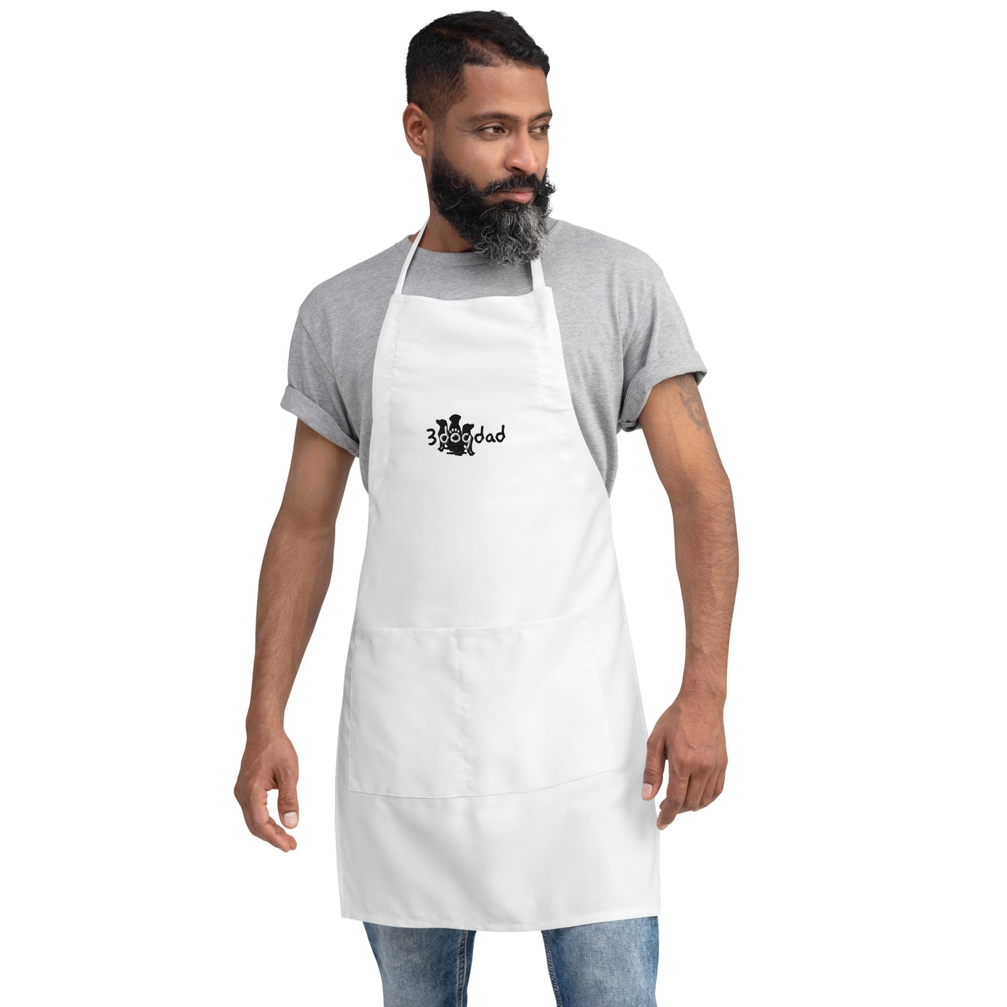 Apron with 3 Dog Dad logo