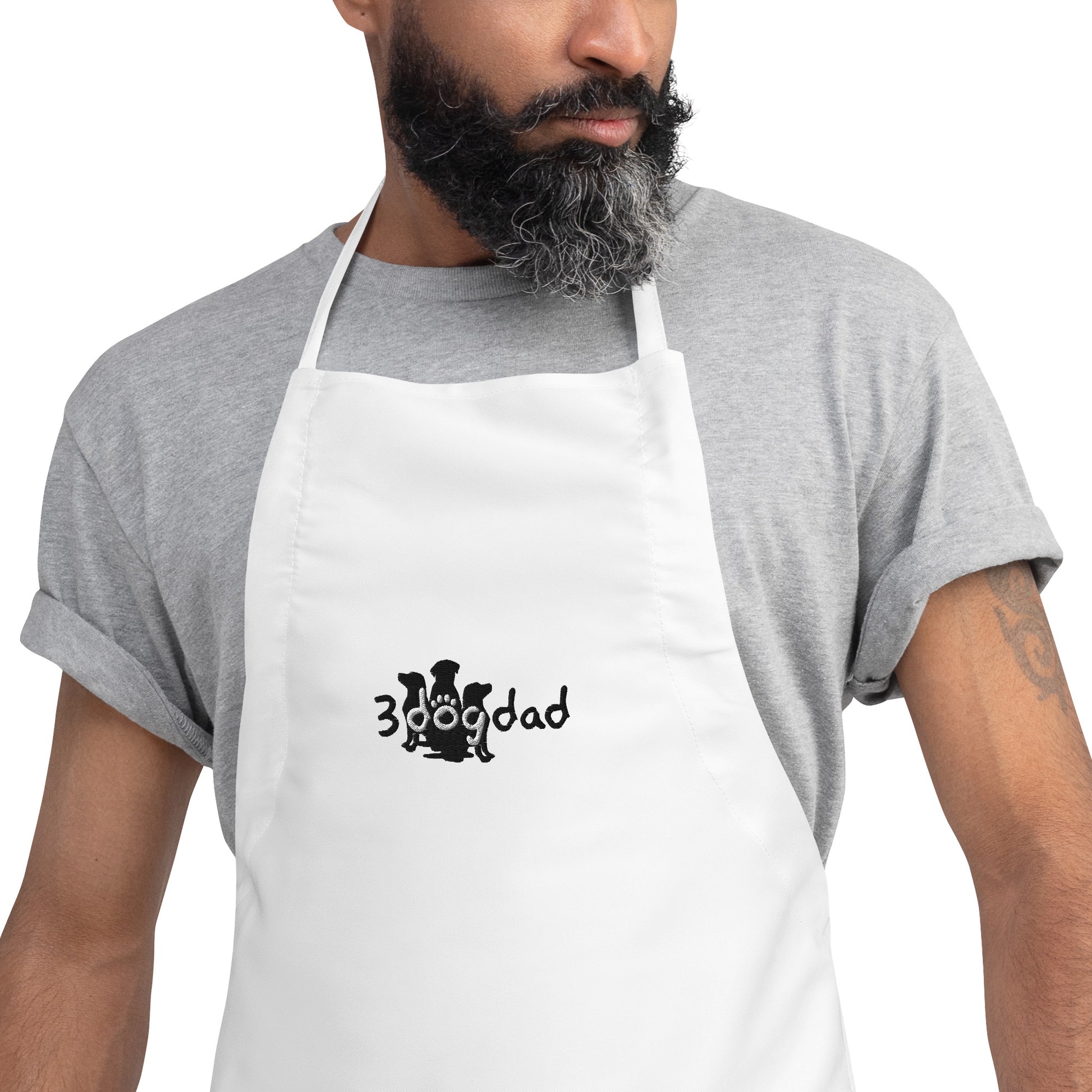 Apron with 3 dog dad logo