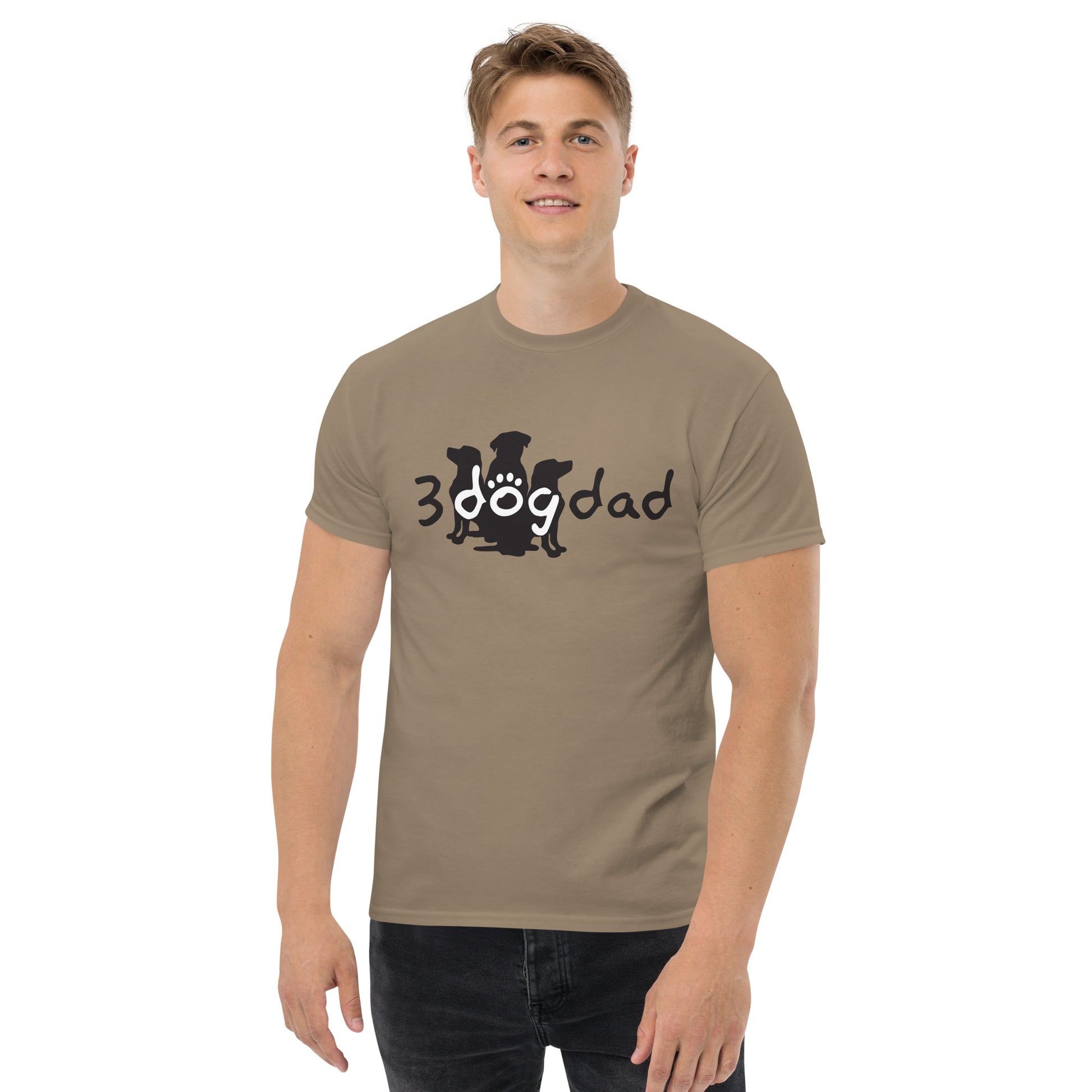 3 Dog Dad logo black- Dog Tee