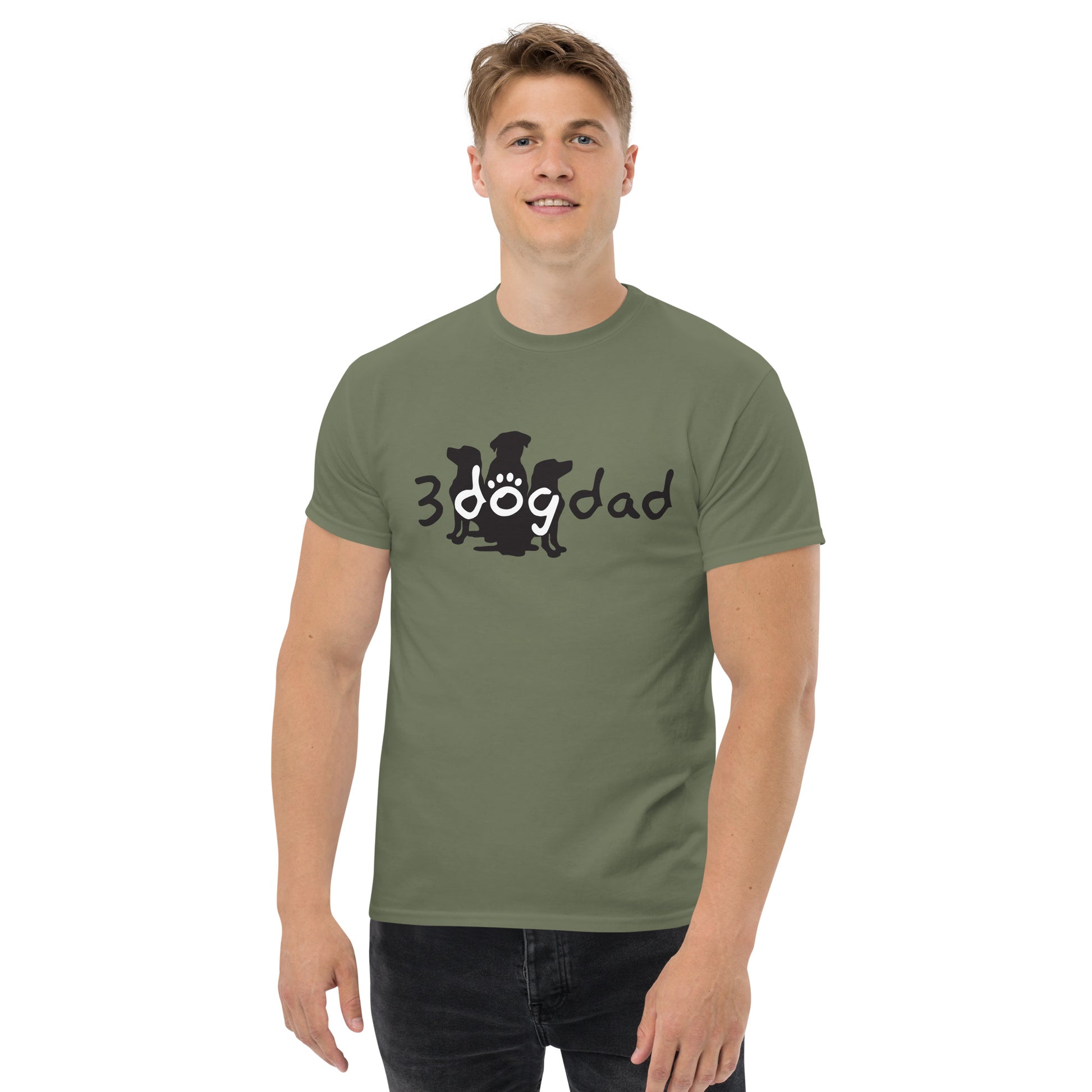 3 Dog Dad logo black- Dog Tee