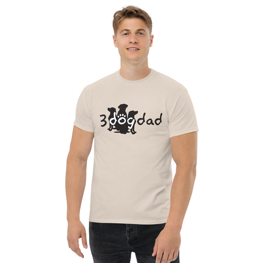 3 Dog Dad logo black on t-shirt