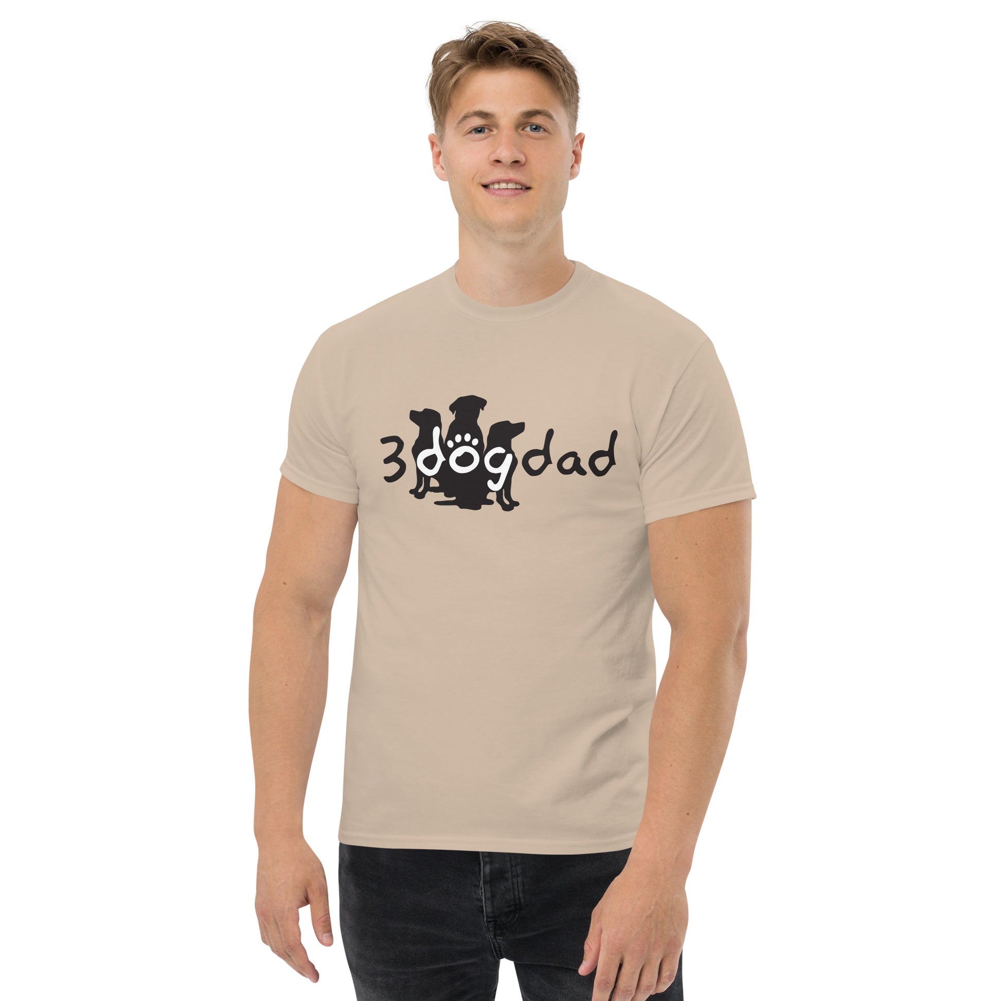 3 Dog Dad logo black- Dog Tee