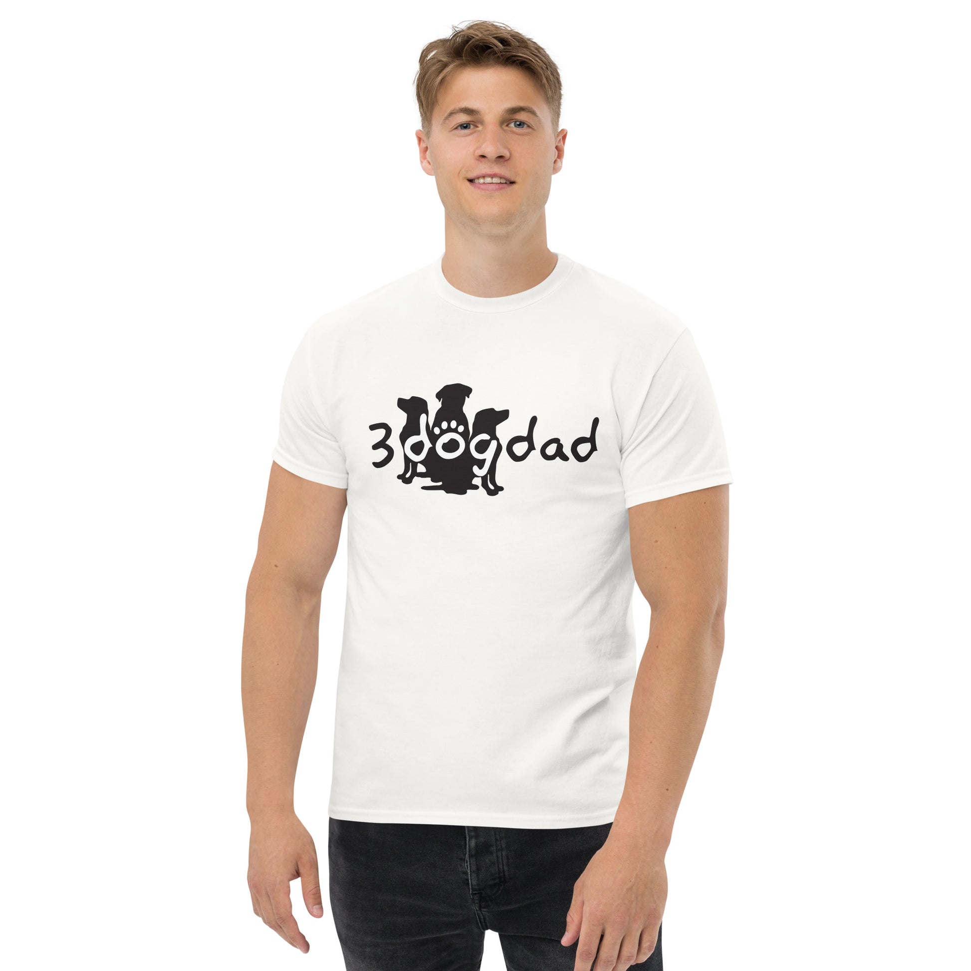 3 Dog Dad logo black- Dog Tee