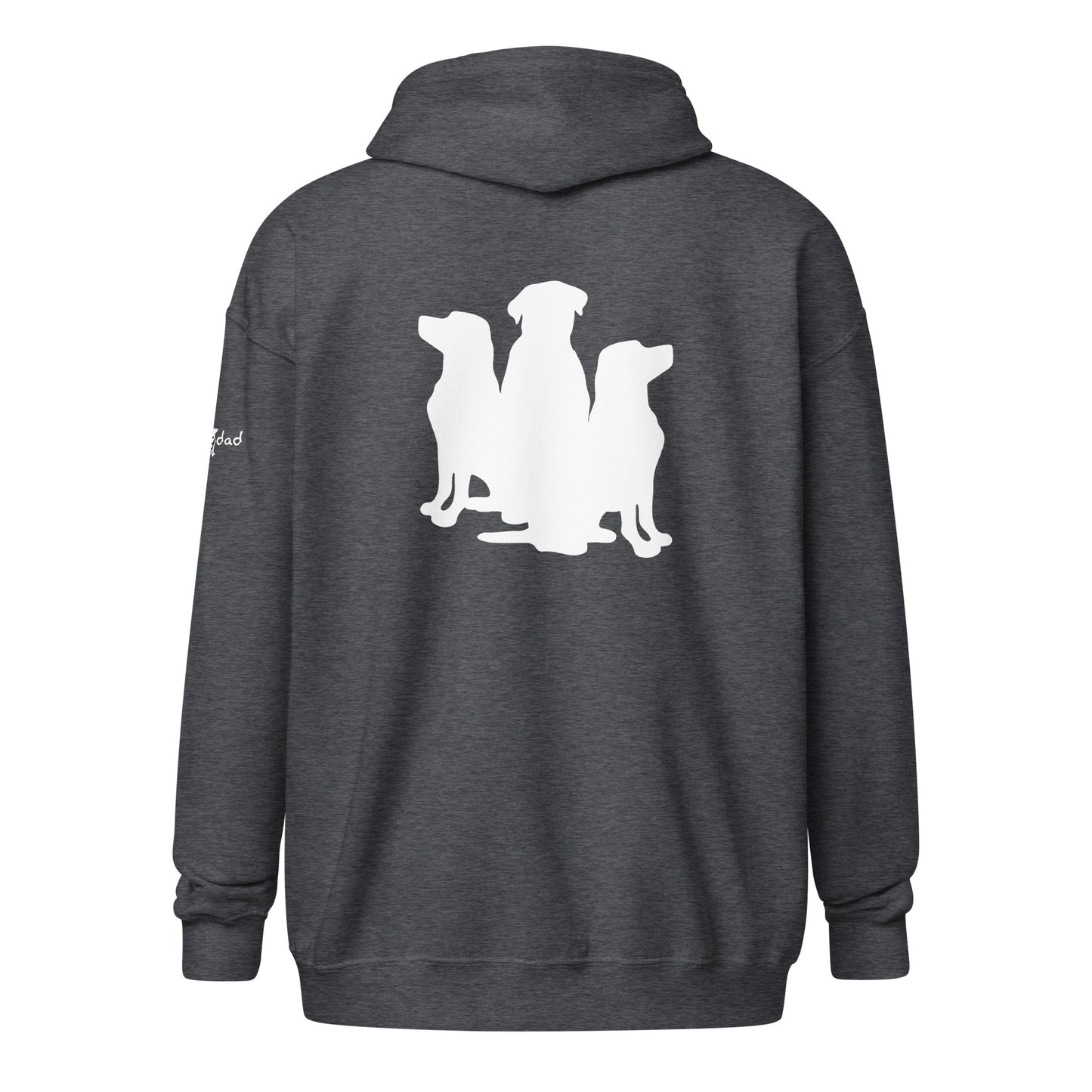 Unisex heavy blend zip hoodie 3 Dogs with Full Logo