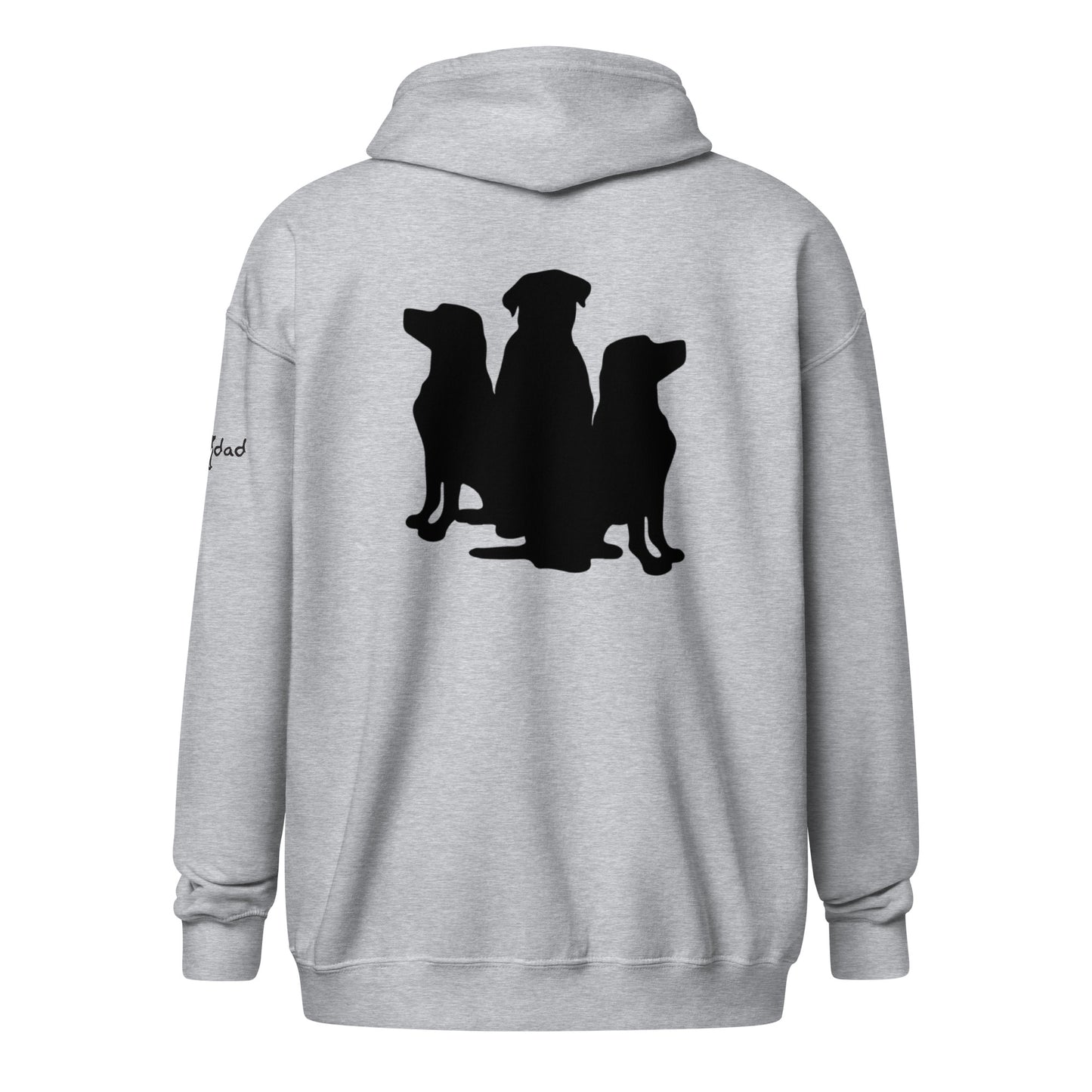 Unisex Heavy Blend Zip Hoodie 3 Dogs Print with Full Logo