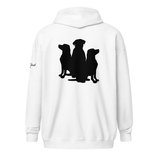 Sweatshirt with 3 dogs on back logo on left sleeve
