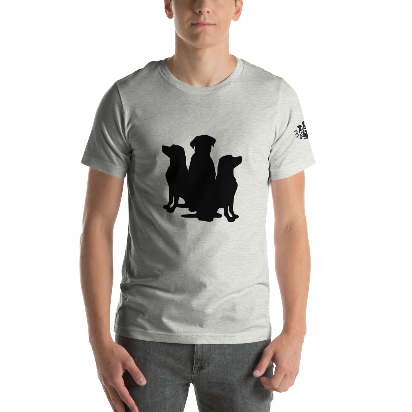 Unisex T-Shirt 3 Dogs with Full Logo Black