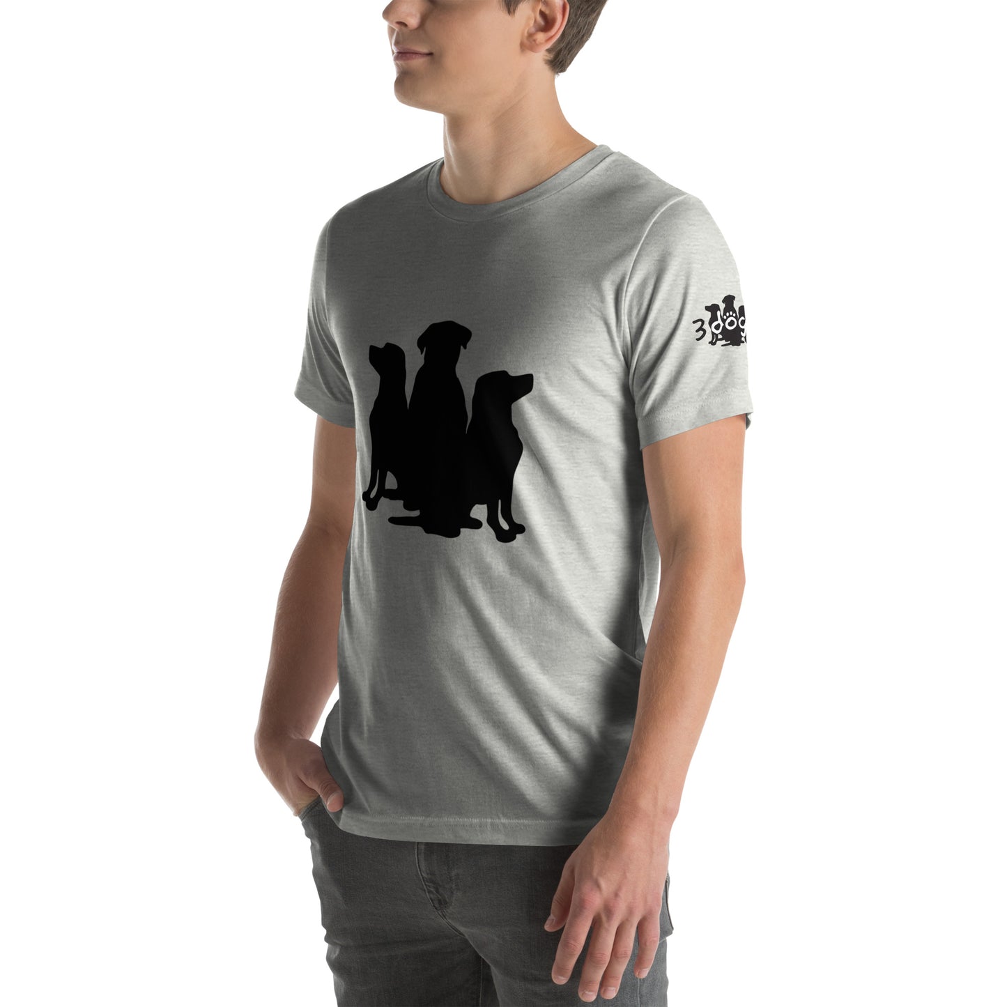 Unisex T-Shirt 3 Dogs with Full Logo Black