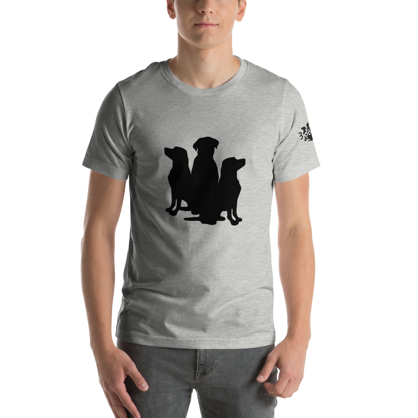 Unisex T-Shirt 3 Dogs with Full Logo Black