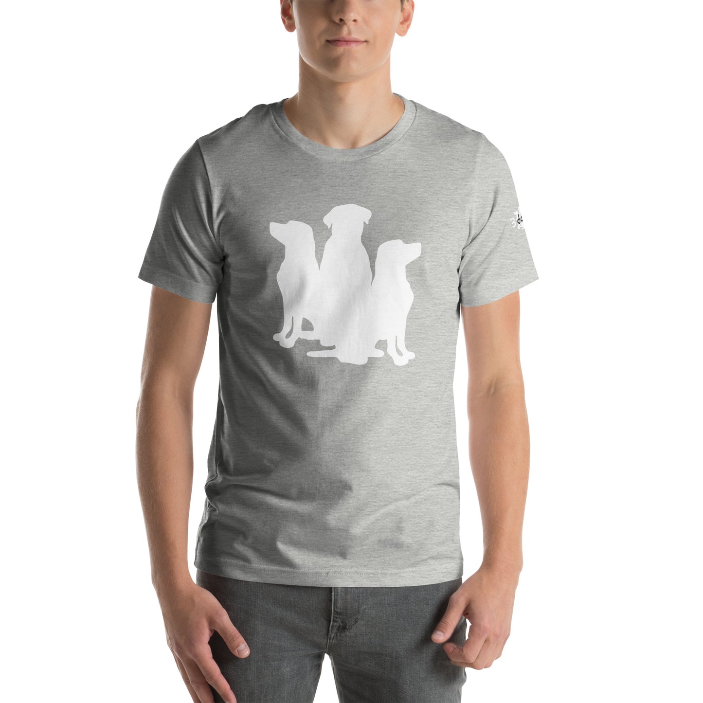 Unisex T-Shirt 3 Dogs with Full Logo White