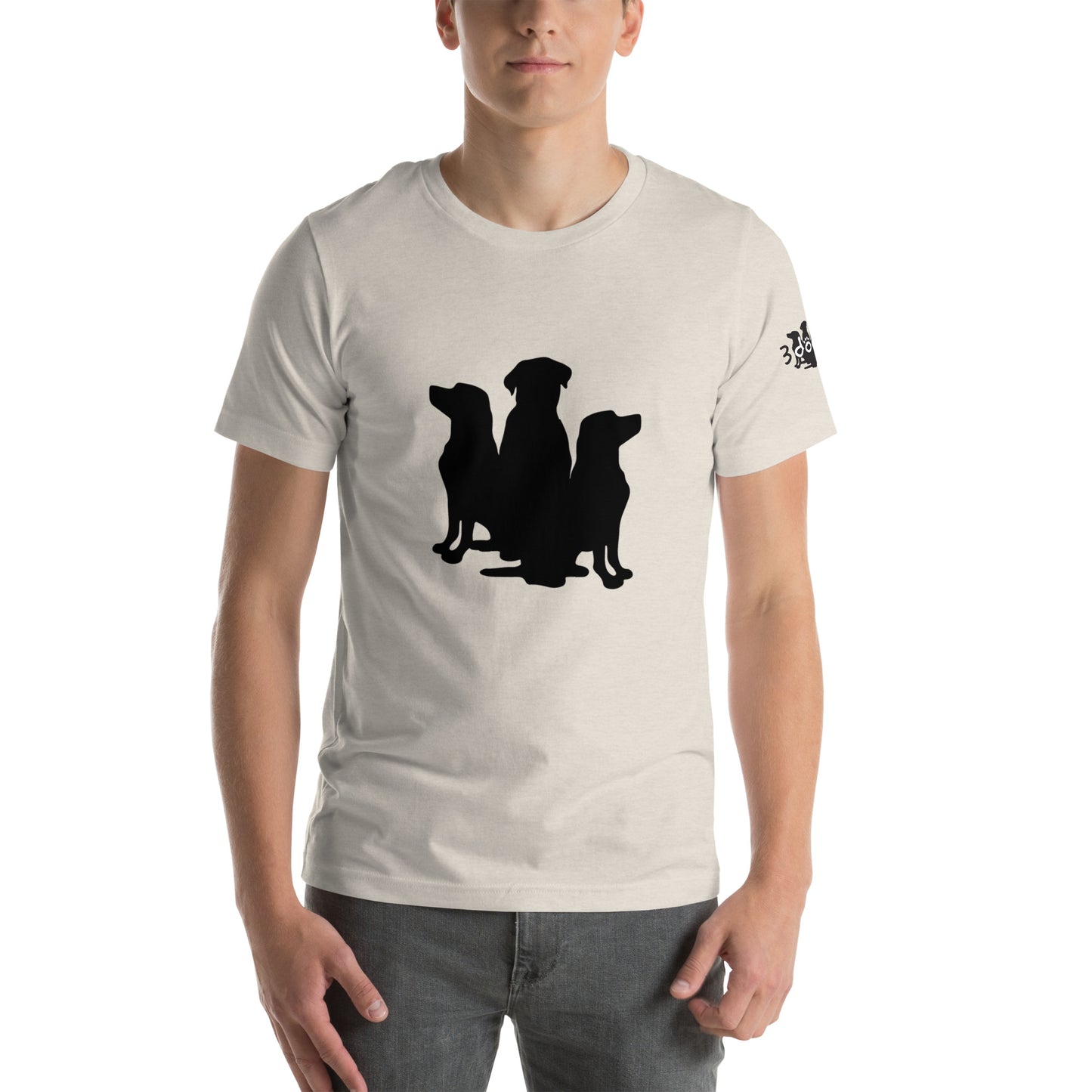 Unisex T-Shirt 3 Dogs with Full Logo Black