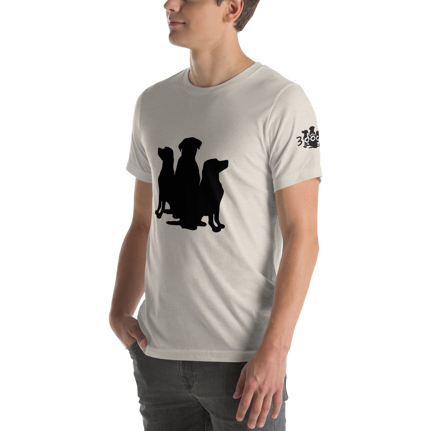 Unisex T-Shirt 3 Dogs with Full Logo Black