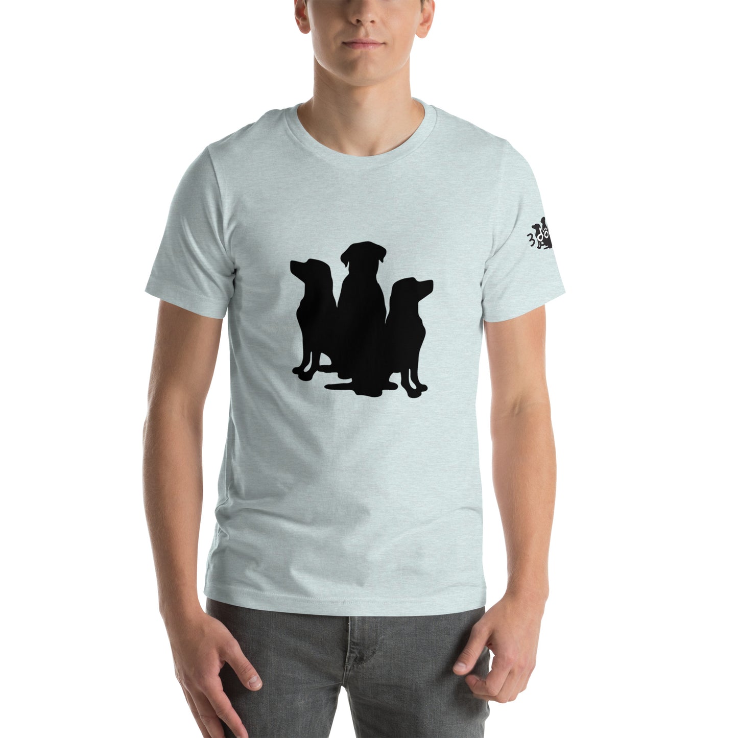 Unisex T-Shirt 3 Dogs with Full Logo Black