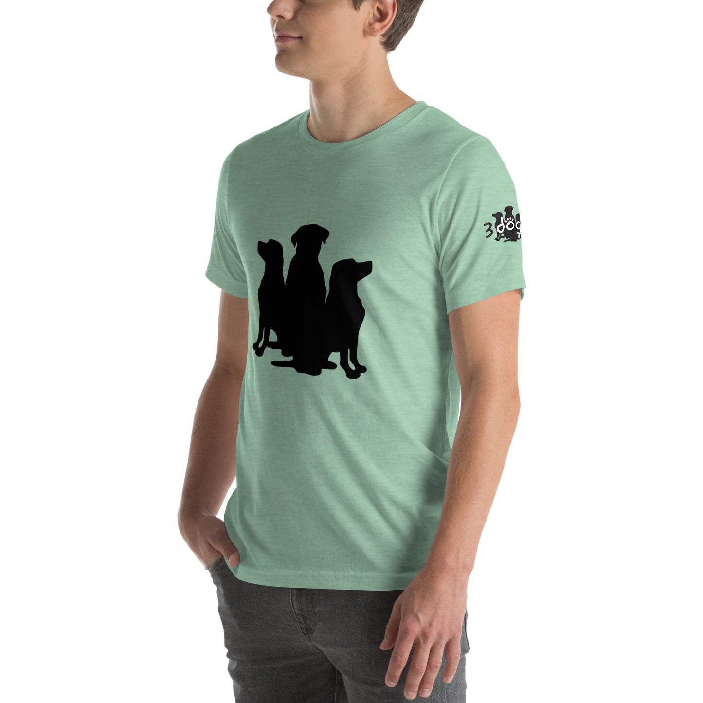 Unisex T-Shirt 3 Dogs with Full Logo Black