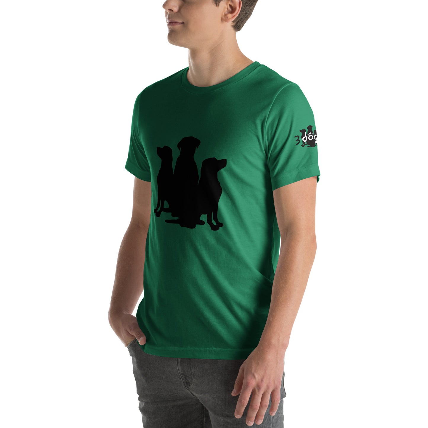 Unisex T-Shirt 3 Dogs with Full Logo Black