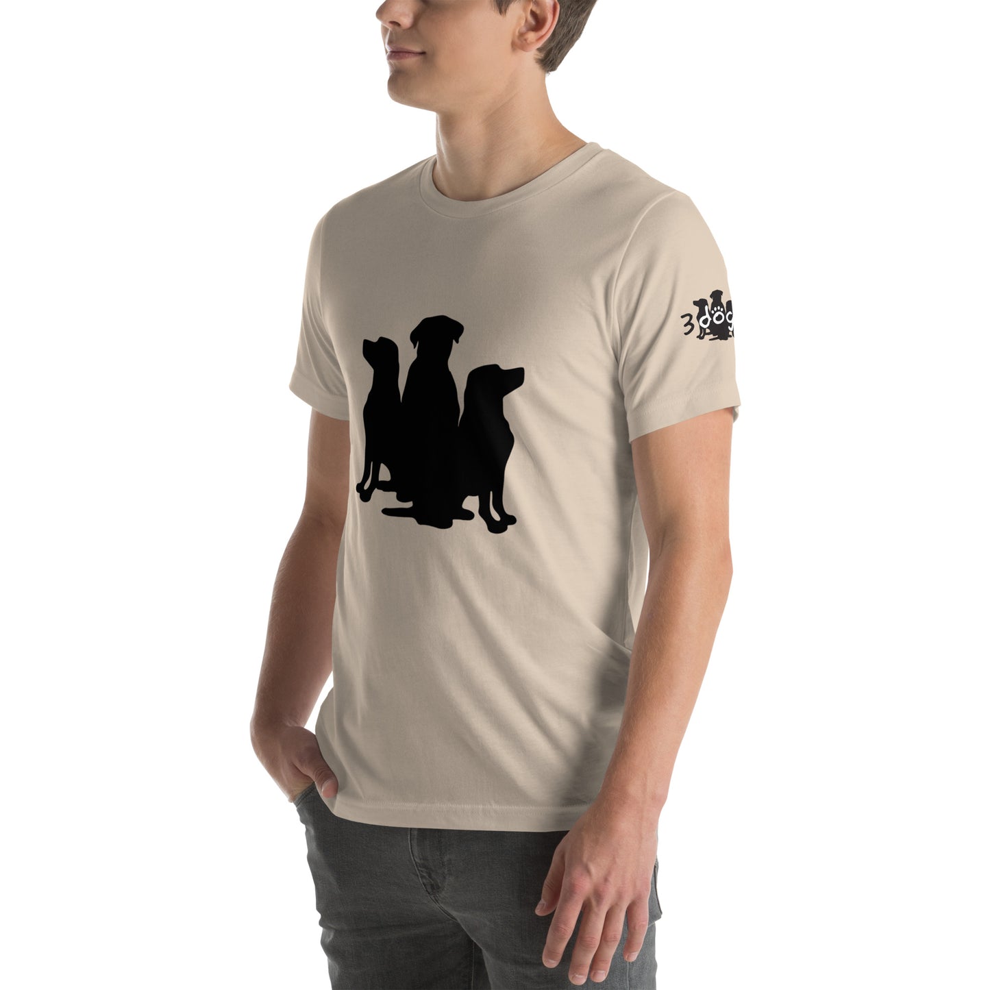 Unisex T-Shirt 3 Dogs with Full Logo Black