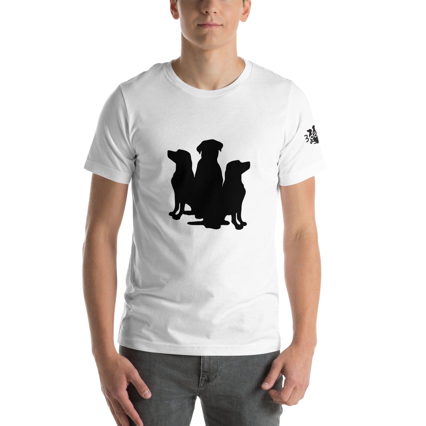 Unisex T-Shirt 3 Dogs with Full Logo Black