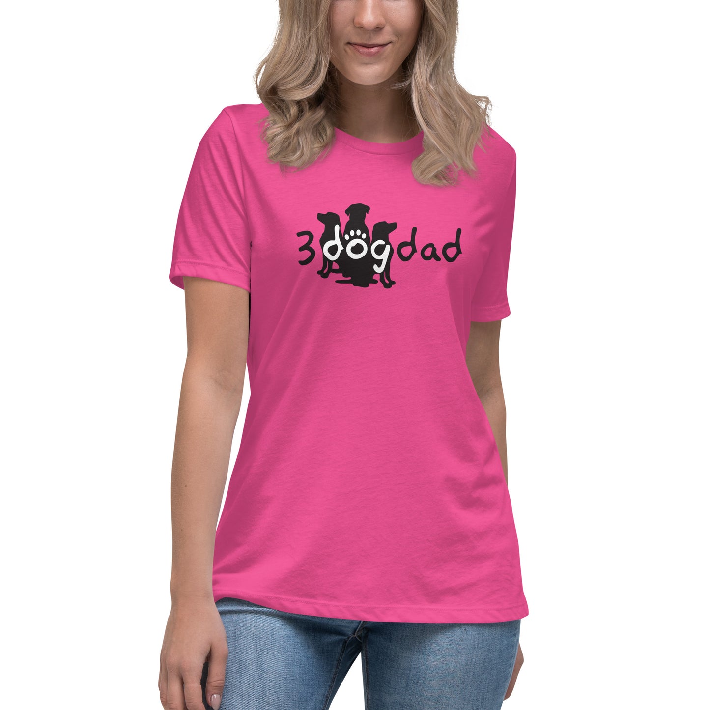 3 Dog Dad dog tee, full logo Black