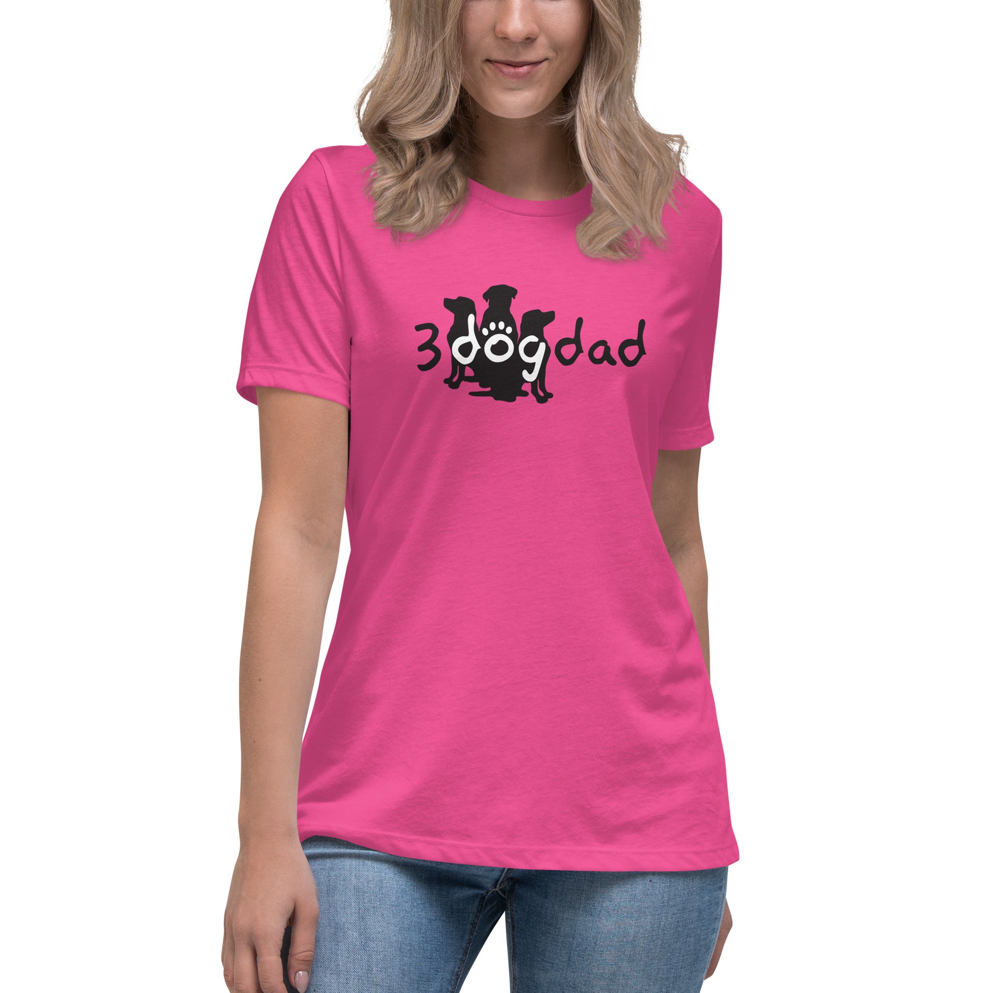 3 Dog Dad dog tee, full logo Black