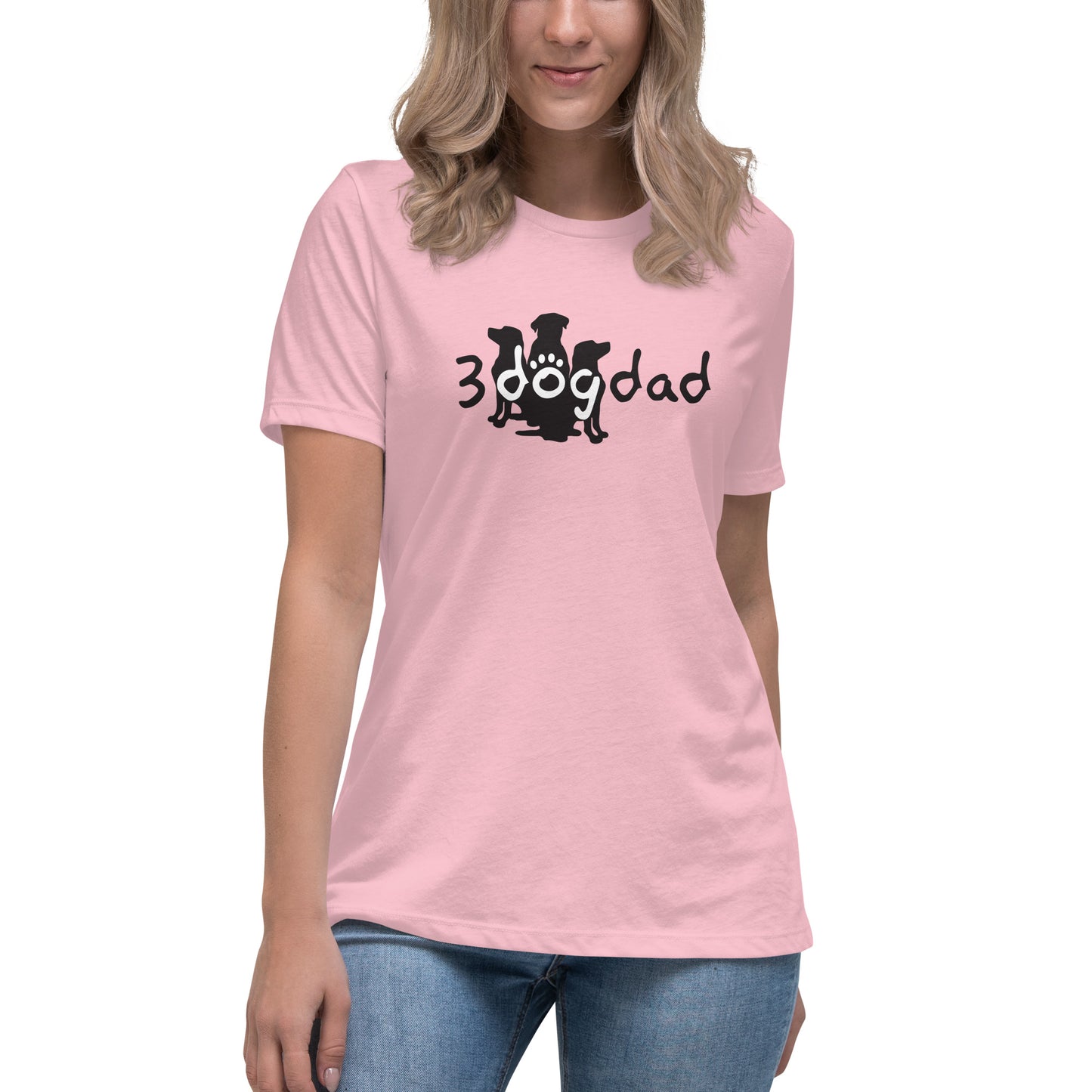 3 Dog Dad dog tee, full logo Black