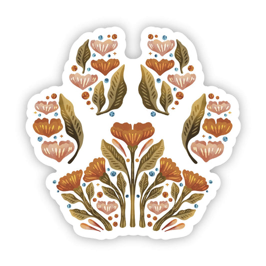 Floral paw printnature sticker, by Big Moods