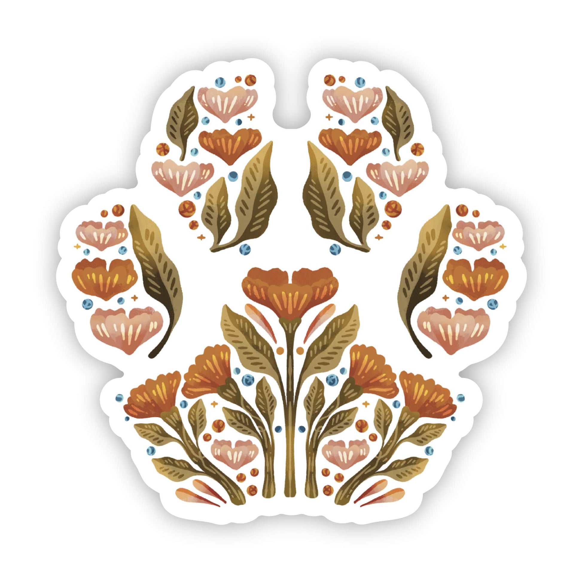 Floral paw printnature sticker, by Big Moods