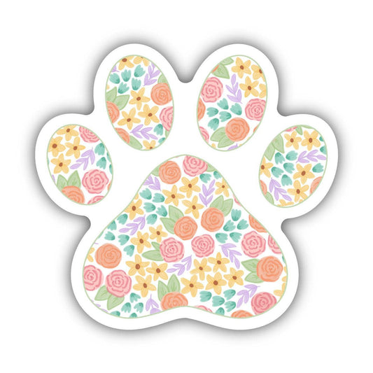Floral paw print sticker, by Big Moods